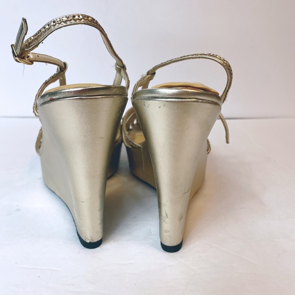 Caparros Bristol Gold OpenToe Wedge Heel - Picture 7 of 16